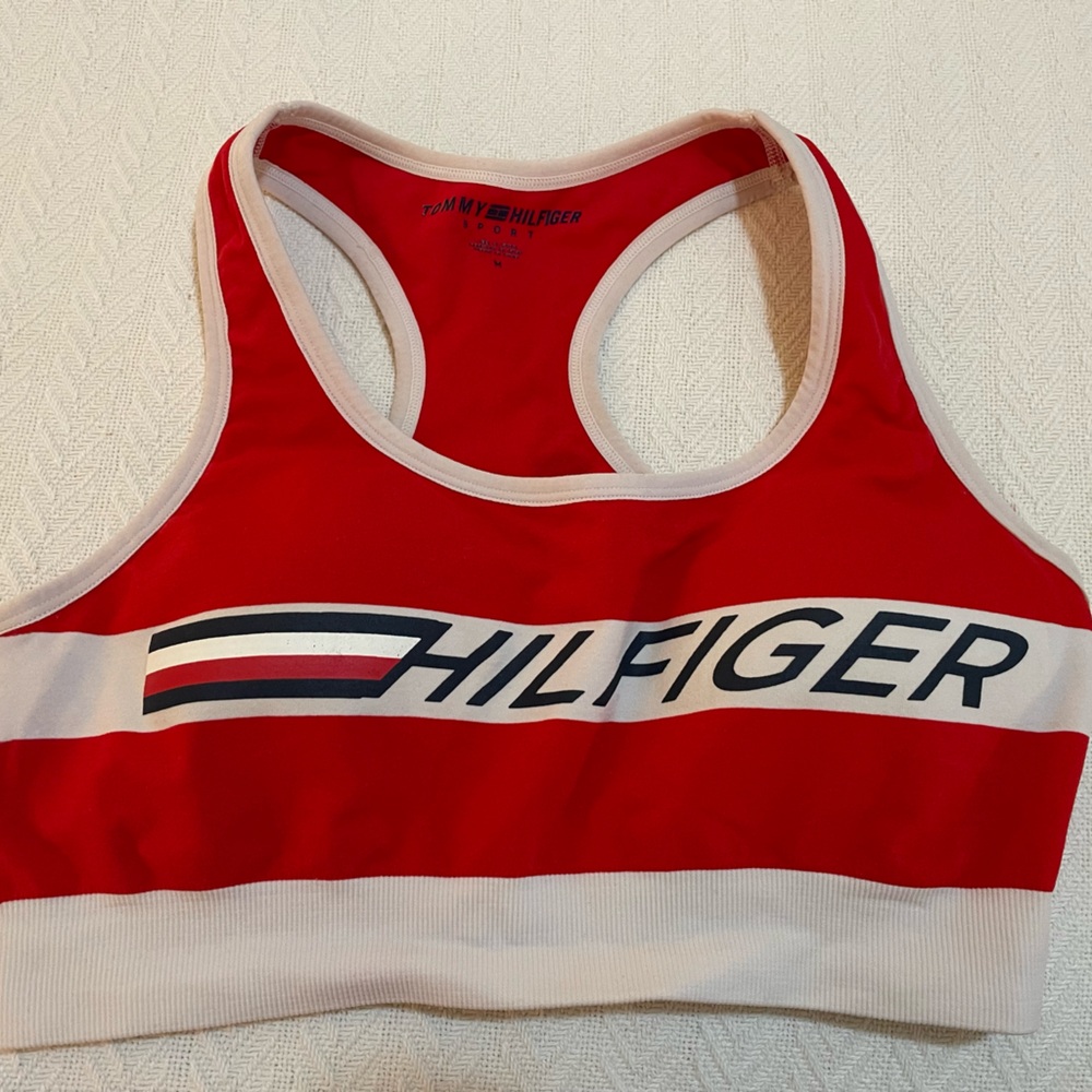 Tommy Hilfiger Sports Bra M Red and White